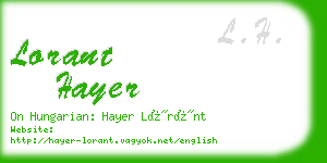 lorant hayer business card